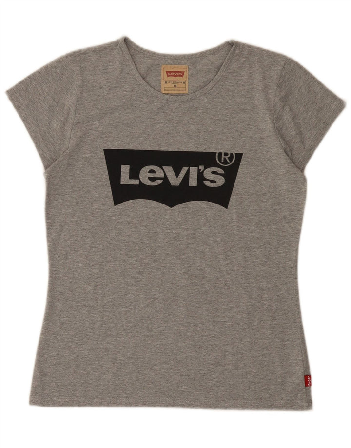 Levi's Girls Graphic T-Shirt Top 15-16 Years Grey Flecked Polyester
