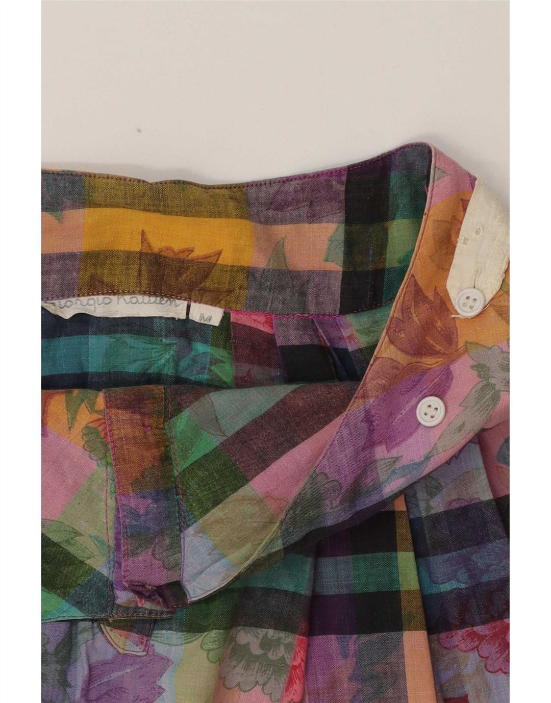 Vintage Womens A-Line Skirt Medium W28  Multicoloured Floral Cotton