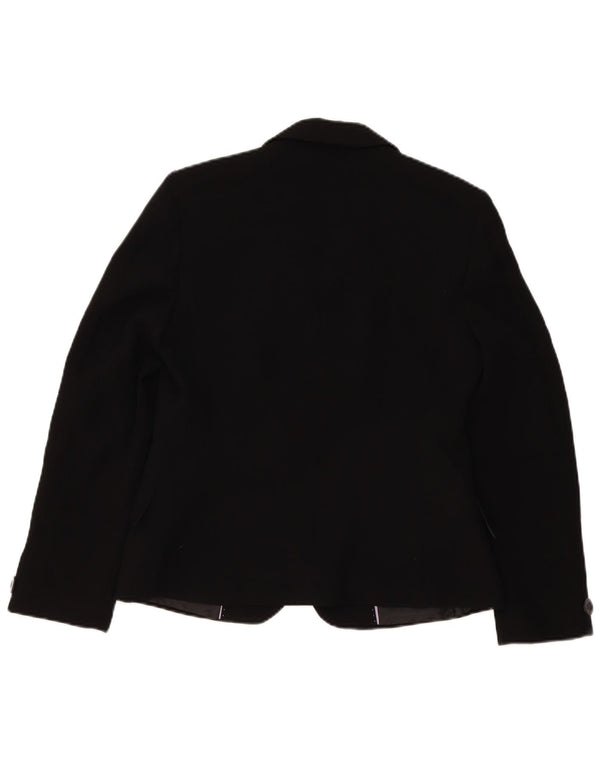 Marks & Spencer Womens Short 1 Button Blazer Jacket UK 14 Medium Black