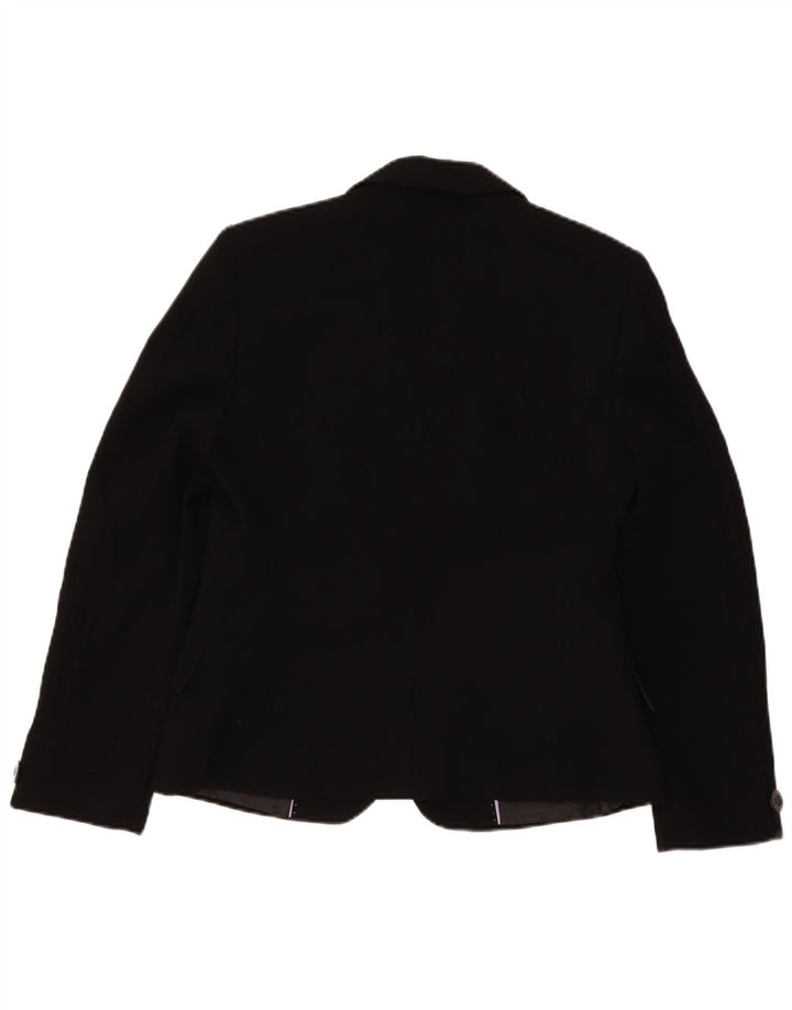 Marks & Spencer Womens Short 1 Button Blazer Jacket UK 14 Medium Black
