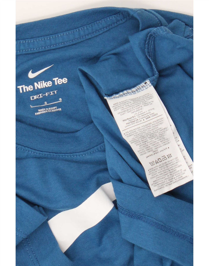 Nike Mens Dri Fit Graphic T-Shirt Top Large Blue Polyester