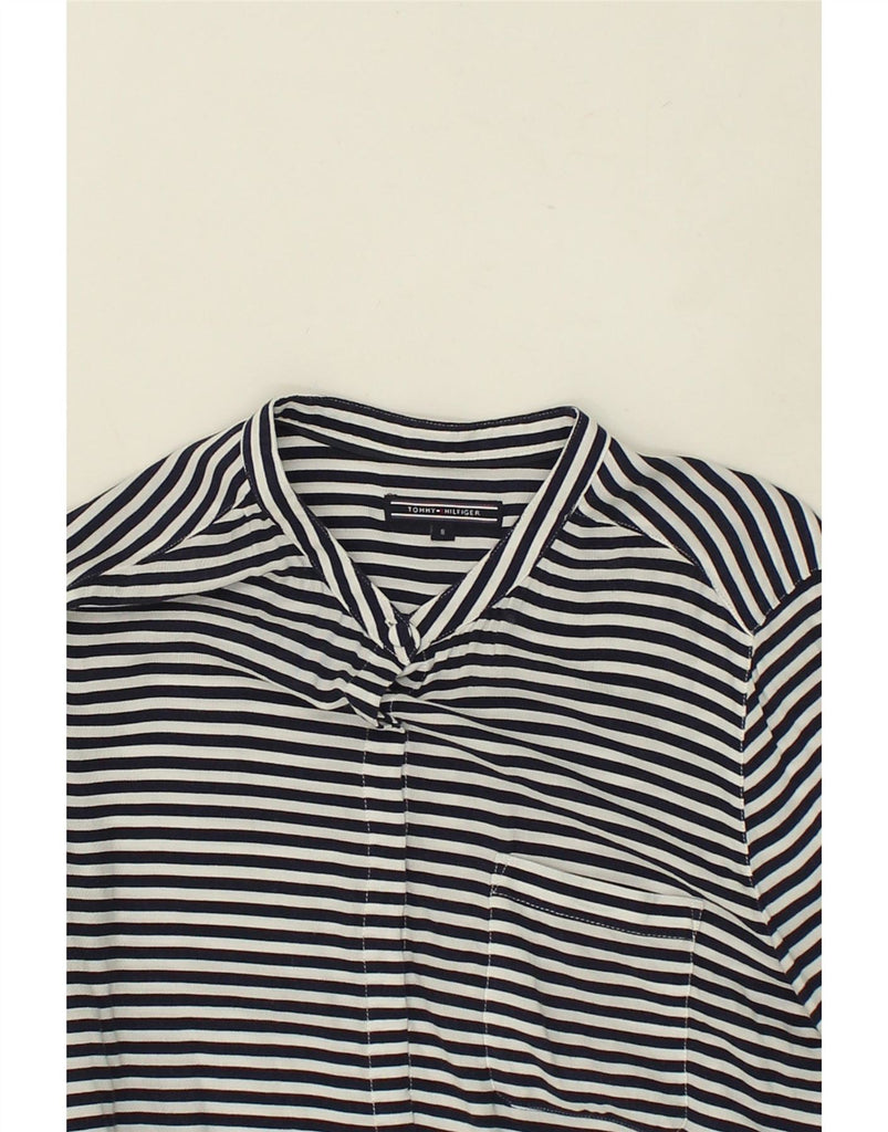 TOMMY HILFIGER Womens Longline Pullover Shirt US 8 Medium Navy Blue Vintage Tommy Hilfiger and Second-Hand Tommy Hilfiger from Messina Hembry 