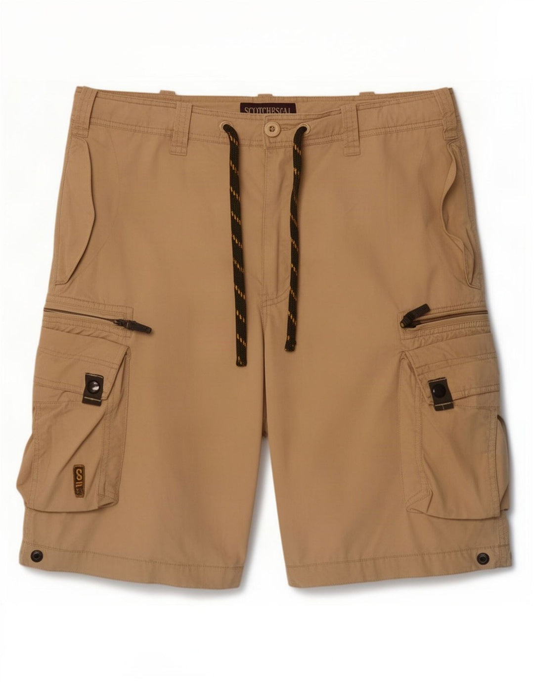 Scotch & Soda Mens Cargo Shorts Medium W32 Beige Nylon
