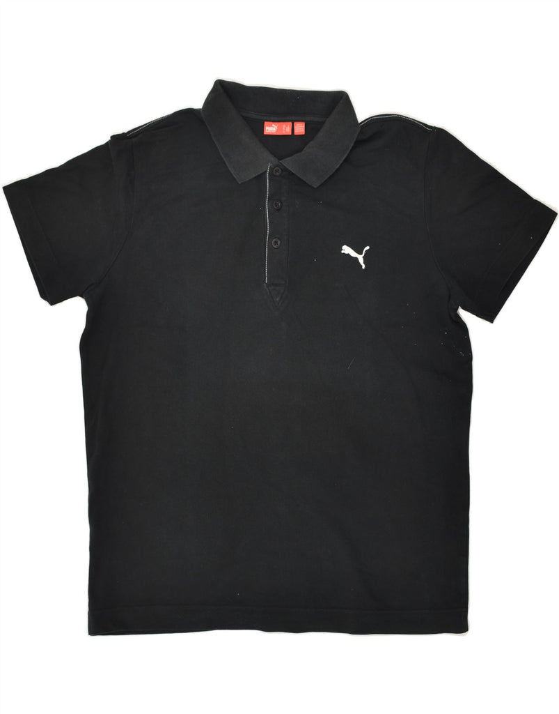 PUMA Mens Polo Shirt Large Black | Vintage Puma | Thrift | Second-Hand Puma | Used Clothing | Messina Hembry 