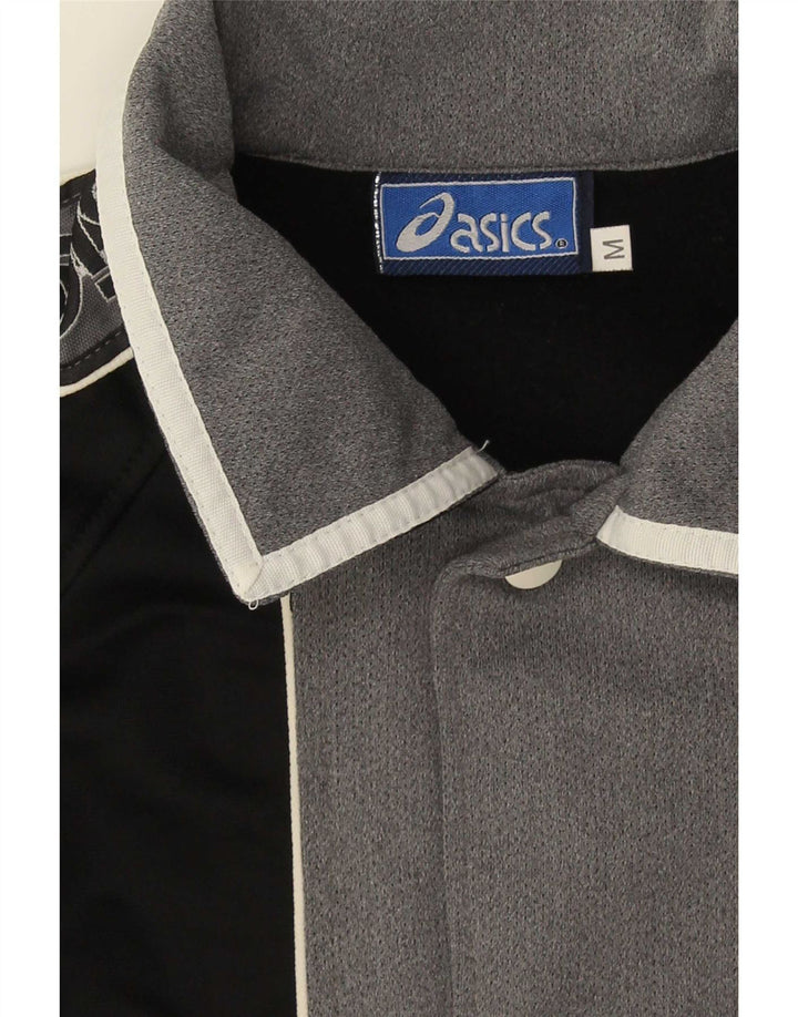 Asics Mens Graphic Tracksuit Top Jacket Medium Black Colourblock