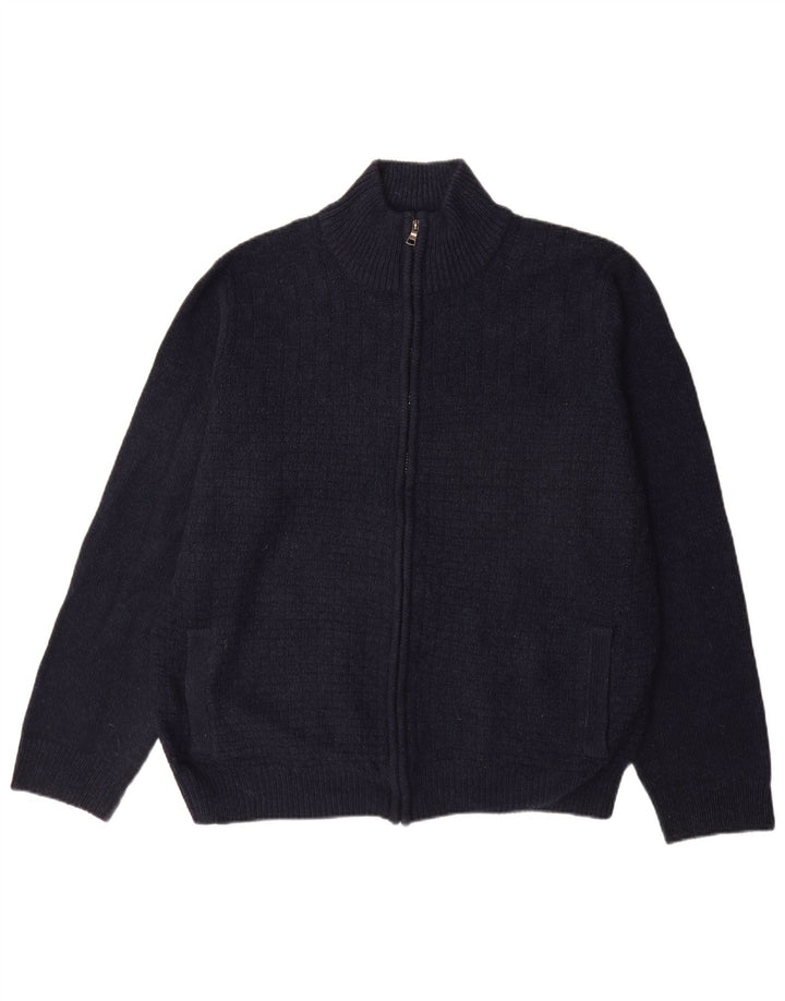 Marks & Spencer Mens Full Zip Cardigan Sweater XL Navy Blue Acrylic