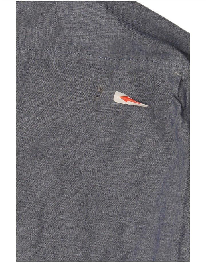 Reiss Mens Shirt XL Blue Colourblock Cotton