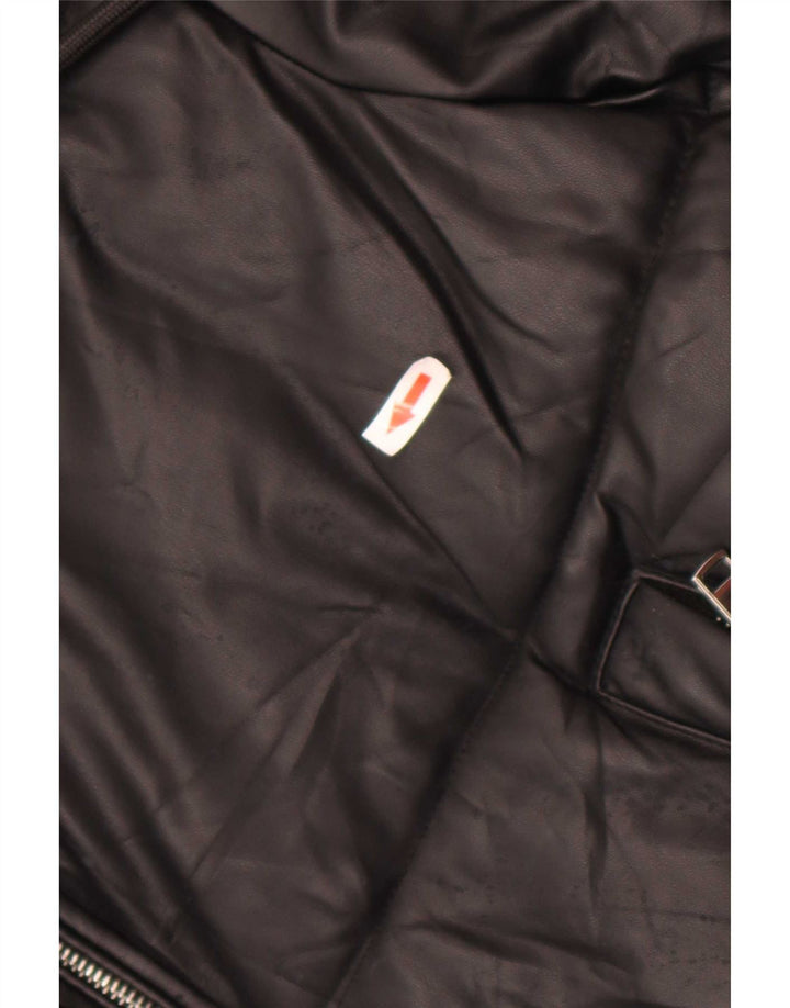 Zara Womens Hooded Oversized Padded Jacket UK 10 Small Black Polyurethane