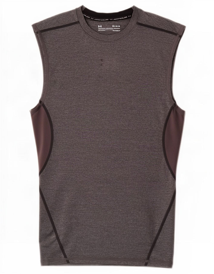 Under Armour Mens Heat Gear Vest Top Medium Grey Colourblock
