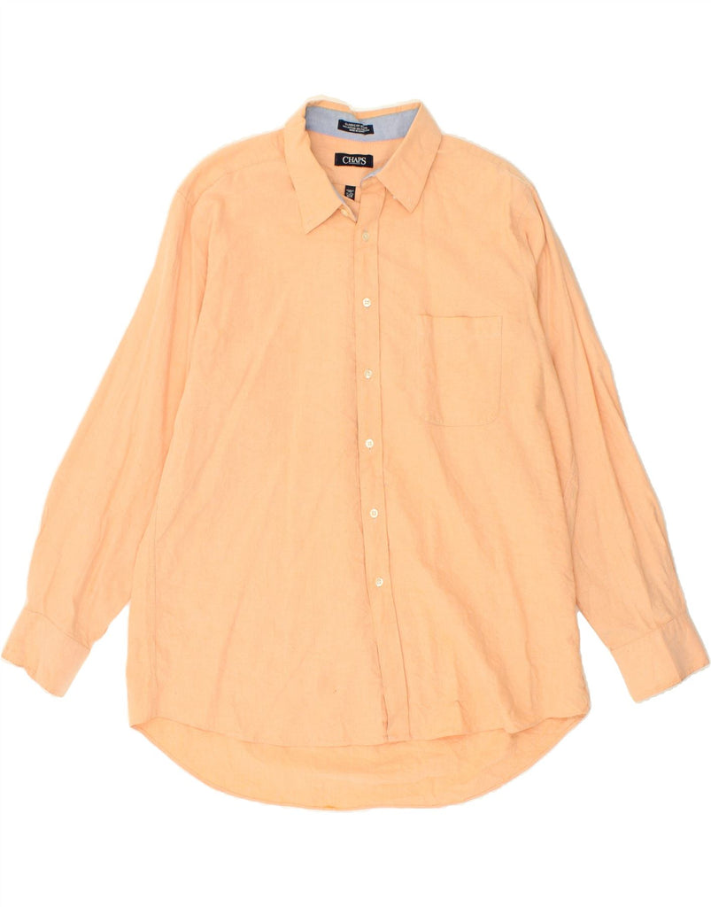 CHAPS Mens Oxford Classic Fit Shirt Size 17 1/2 XL Orange Cotton | Vintage Chaps | Thrift | Second-Hand Chaps | Used Clothing | Messina Hembry 