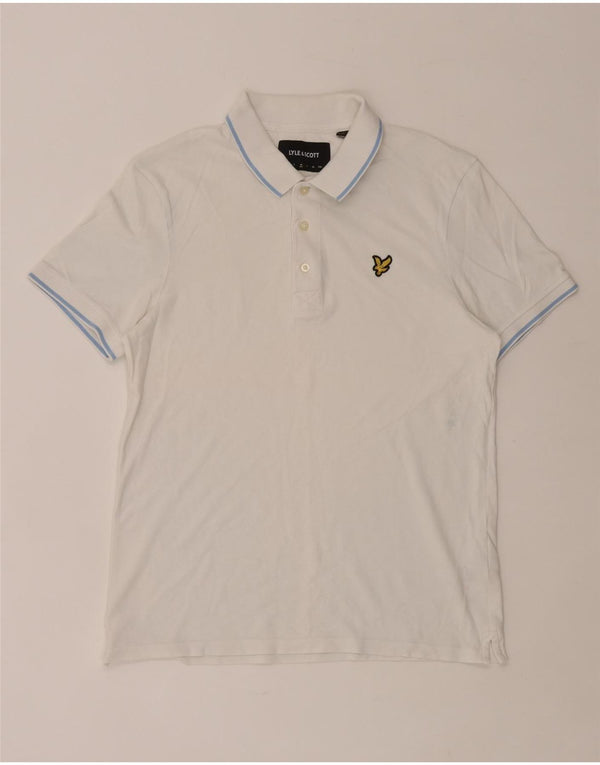 Lyle & Scott Mens Polo Shirt Medium White Cotton