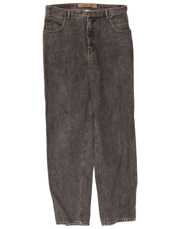 John F Gee Mens Tapered Jeans IT 52 XL W34 L33 Grey Cotton