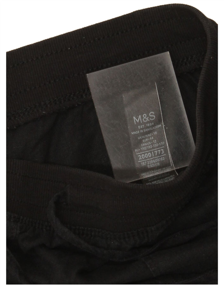 Marks & Spencer Womens Chino Shorts UK 16 Large W36  Black Linen