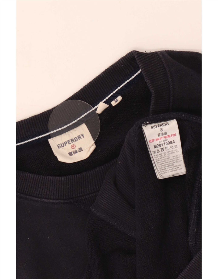 Superdry Mens Graphic Sweatshirt Jumper Medium Navy Blue Cotton