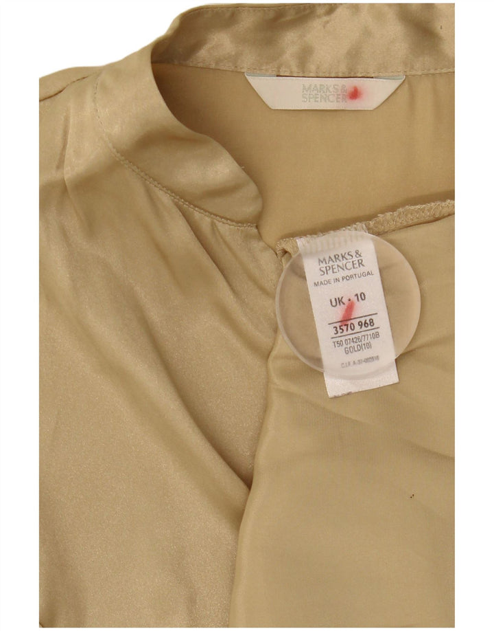 Marks & Spencer Womens Sleeveless Blouse Top UK 10 Small  Gold Polyester