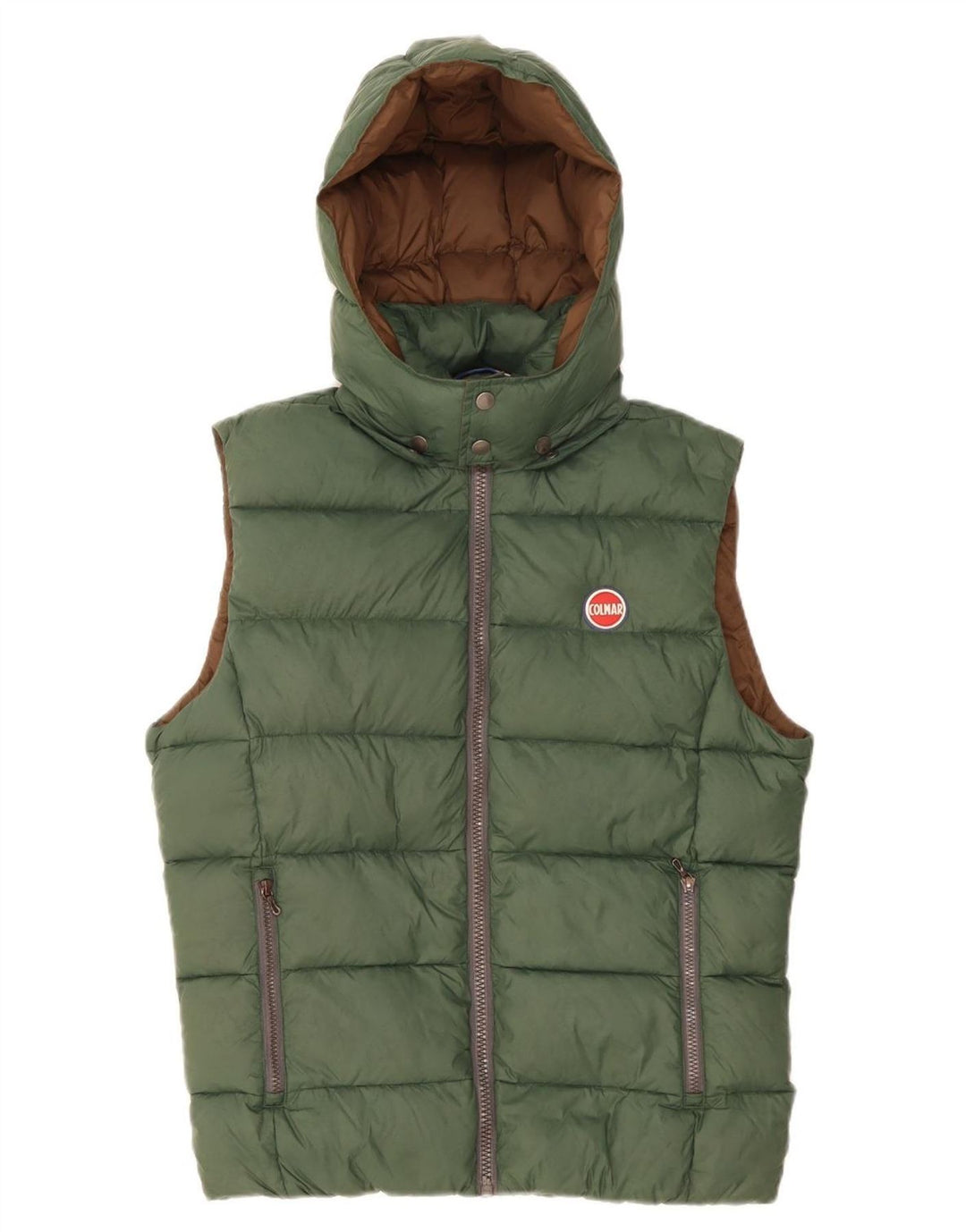 COLMAR Mens Hooded Padded Gilet IT 48 Medium Green Polyamide