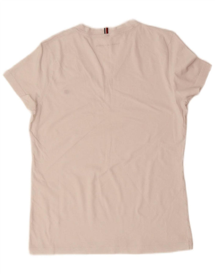 TOMMY HILFIGER Womens T-Shirt Top UK 10 Small White