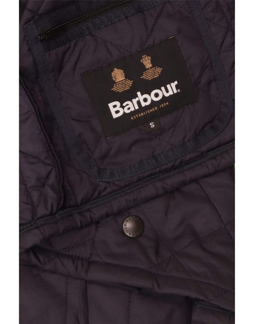 Barbour Mens Quilted Jacket UK 36 Small Navy Blue