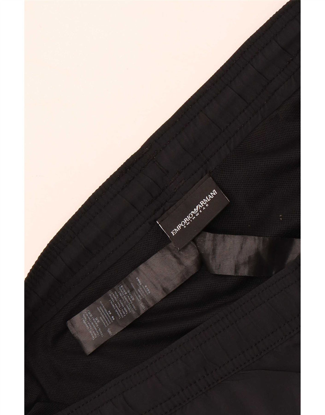 Emporio Armani Mens Graphic Swimming Shorts EU 48 Medium  Black Polyamide