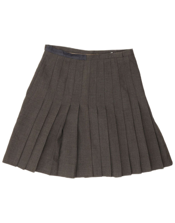 Vintage Womens Knife Pleated Skirt IT 44 Medium W32  Grey Wool