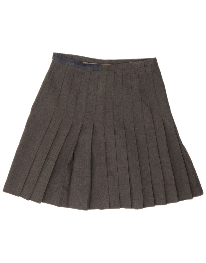 Vintage Womens Knife Pleated Skirt IT 44 Medium W32  Grey Wool