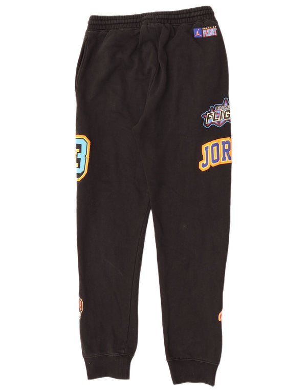Jordan Boys Graphic Tracksuit Trousers Joggers 13-14 Years XL Black Cotton