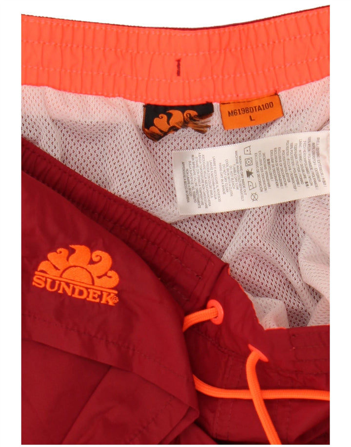 Sundek Mens Swimming Shorts Large  Red Nylon