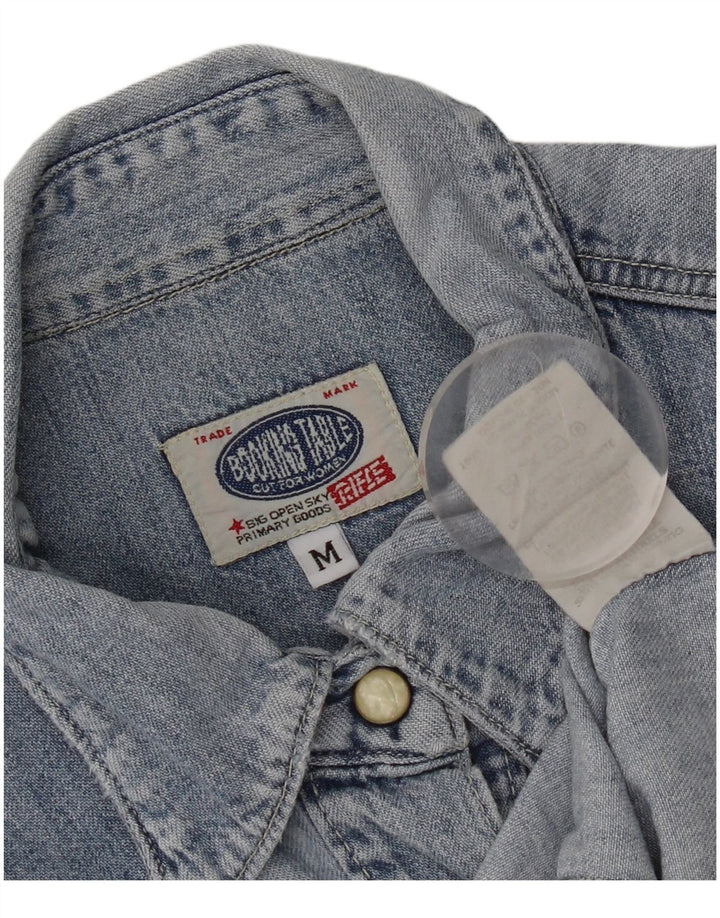 Rifle Womens Regular Fit Denim Shirt UK 12 Medium Blue Cotton