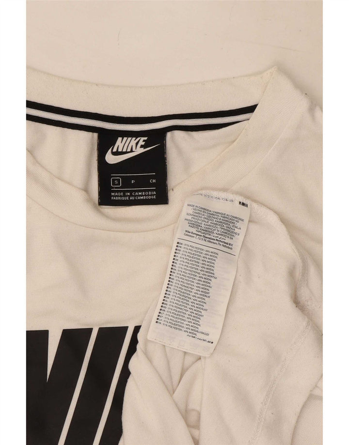 Nike Mens Graphic T-Shirt Top Small Off White Polyester