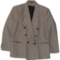 CLASSIC Womens Double Breasted Blazer Jacket UK 14 Large Black Houndstooth