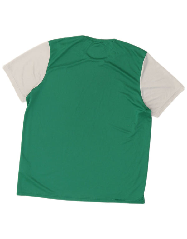 Adidas Mens Aeroready T-Shirt Top XL Green Colourblock Polyester