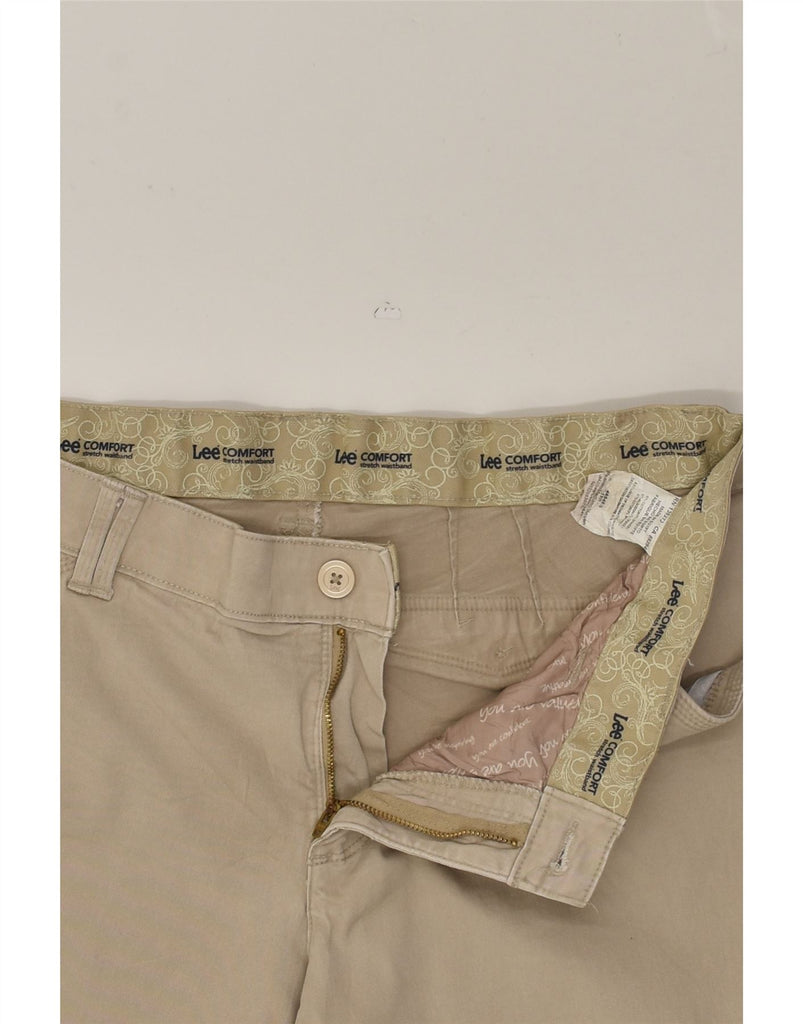 LEE Womens Tapered Casual Trousers US 18 2XL W36 L29 Beige Cotton | Vintage Lee | Thrift | Second-Hand Lee | Used Clothing | Messina Hembry 