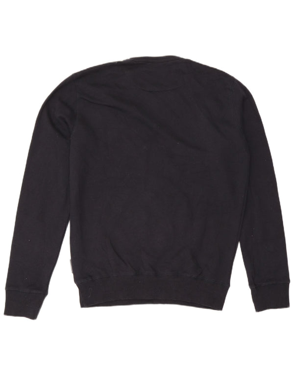 French Connection Mens Crew Neck Jumper Sweater Medium Navy Blue Cotton