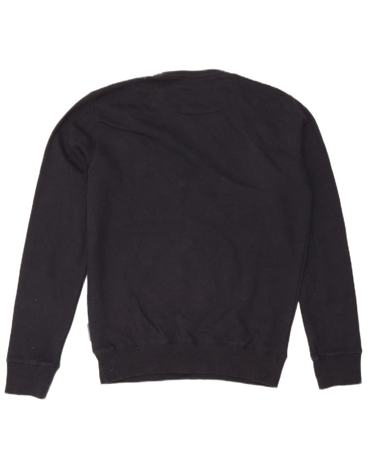 French Connection Mens Crew Neck Jumper Sweater Medium Navy Blue Cotton