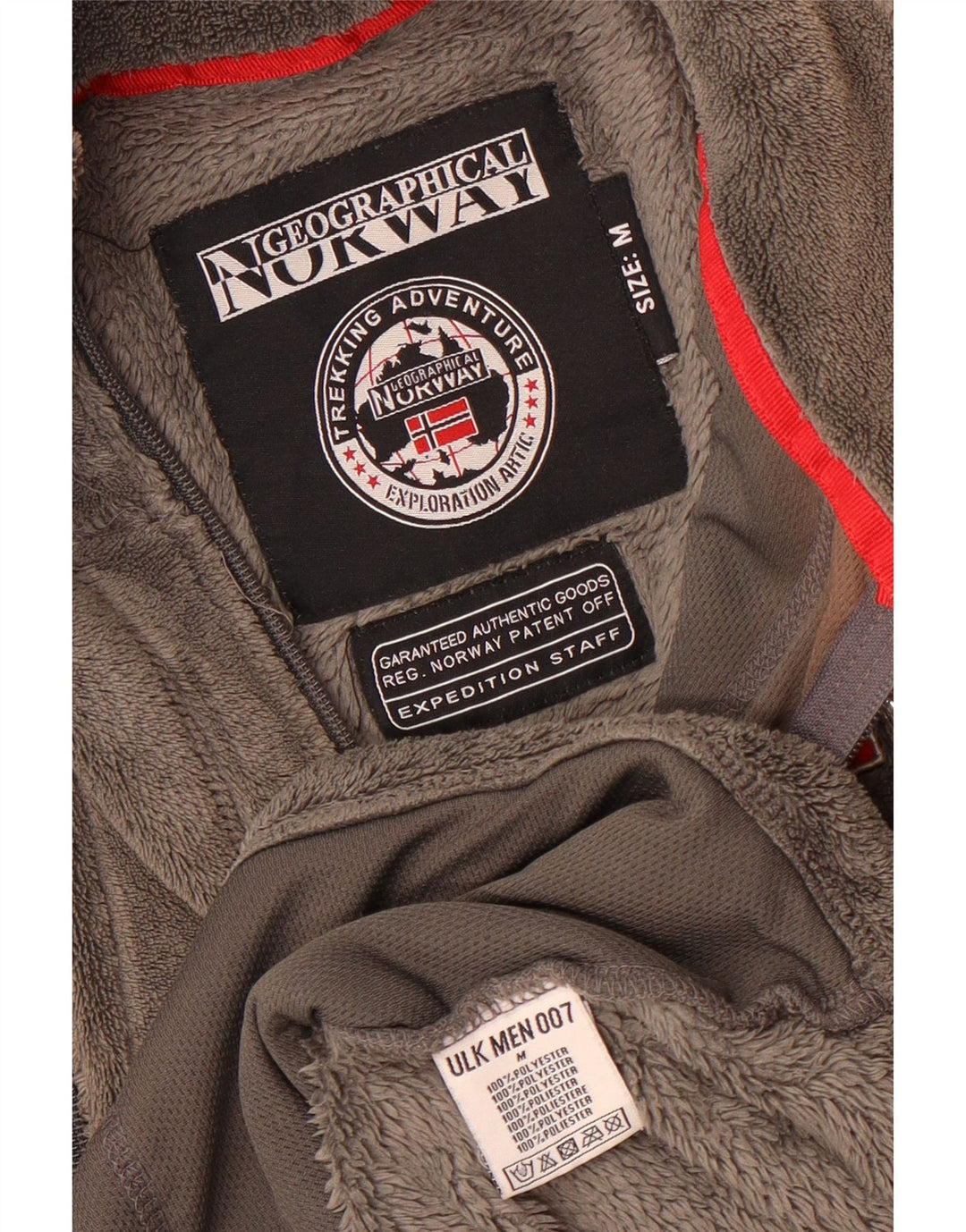 Norway Mens Fleece Jacket UK 38 Medium Grey Colourblock Polyester Sports