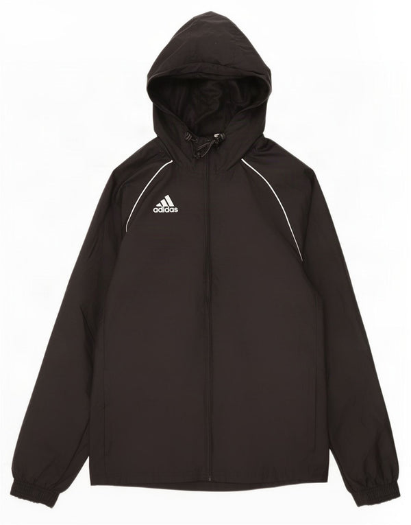 Adidas Mens Hooded Rain Jacket UK 36 Small Black Polyamide