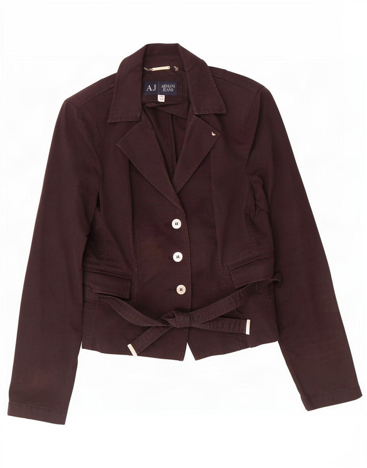 Armani Jeans Womens 3 Button Blazer Jacket EU 46 XL Brown Cotton