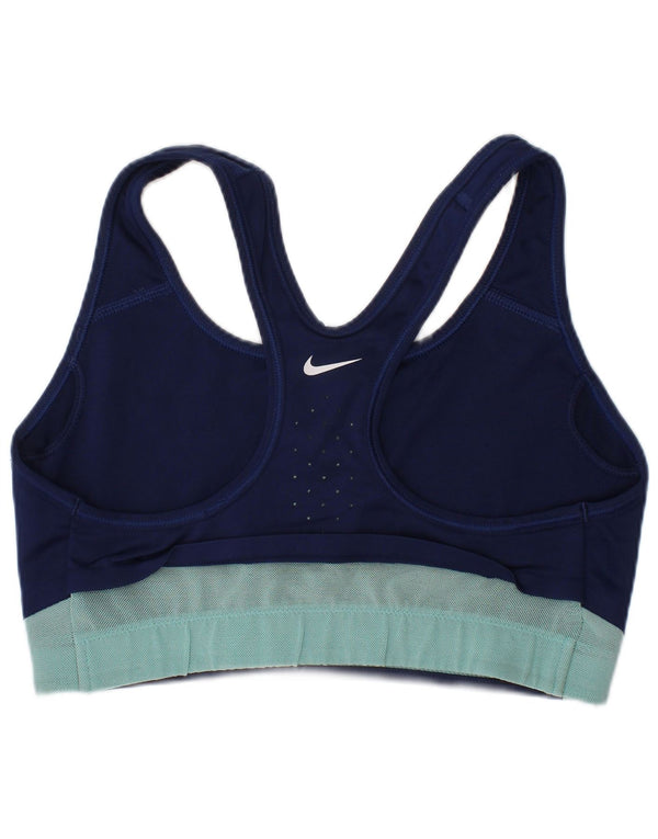 Nike Womens Dri Fit Graphic Sport Bra Vest Top Small Navy Blue Sports