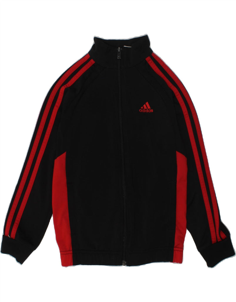 ADIDAS Boys Graphic Tracksuit Top Jacket 7-8 Years Black Colourblock | Vintage Adidas | Thrift | Second-Hand Adidas | Used Clothing | Messina Hembry 