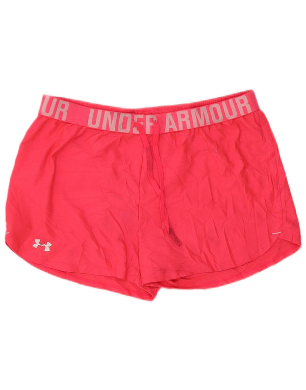 Under Armour Womens Heat Gear Graphic Sport Shorts UK 14 Large  Pink