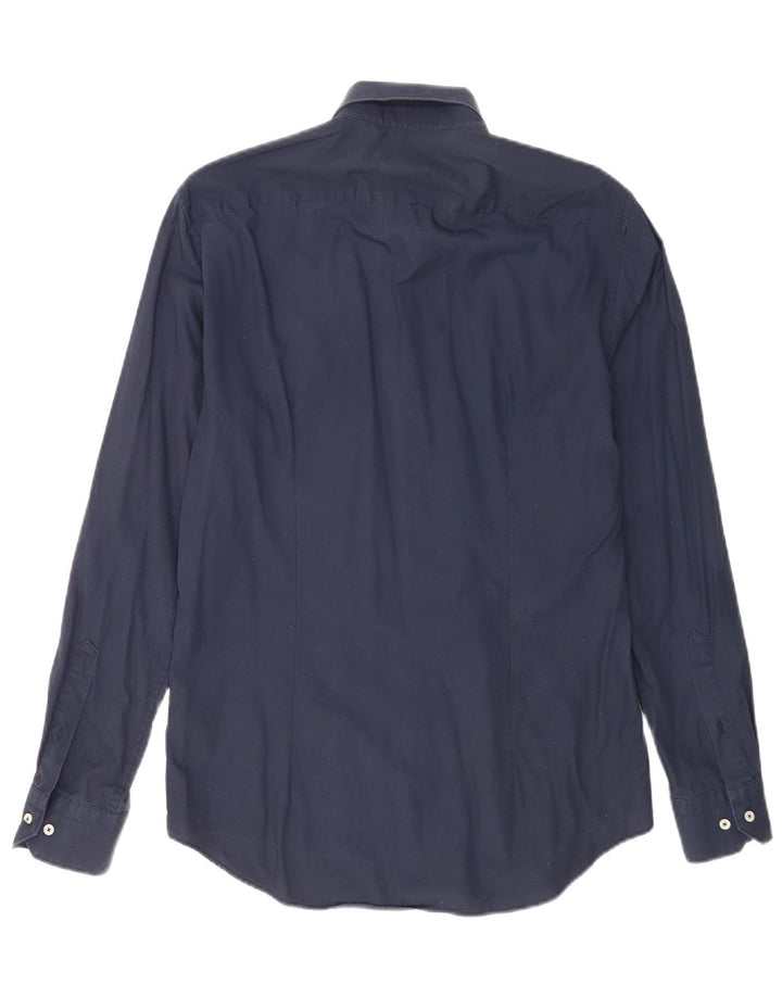 Tommy Hilfiger Mens Easy Care Shirt Size 39 15 1/2 Medium Navy Blue