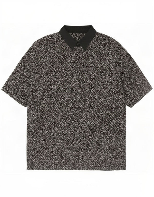 Please Womens Short Sleeve Shirt UK 18 XL Black Geometric