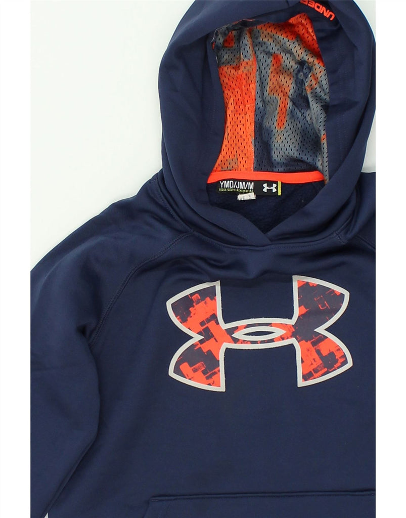 HEAT GEAR Boys Graphic Hoodie Jumper 10-11 Years Medium Navy Blue | Vintage Heat Gear | Thrift | Second-Hand Heat Gear | Used Clothing | Messina Hembry 