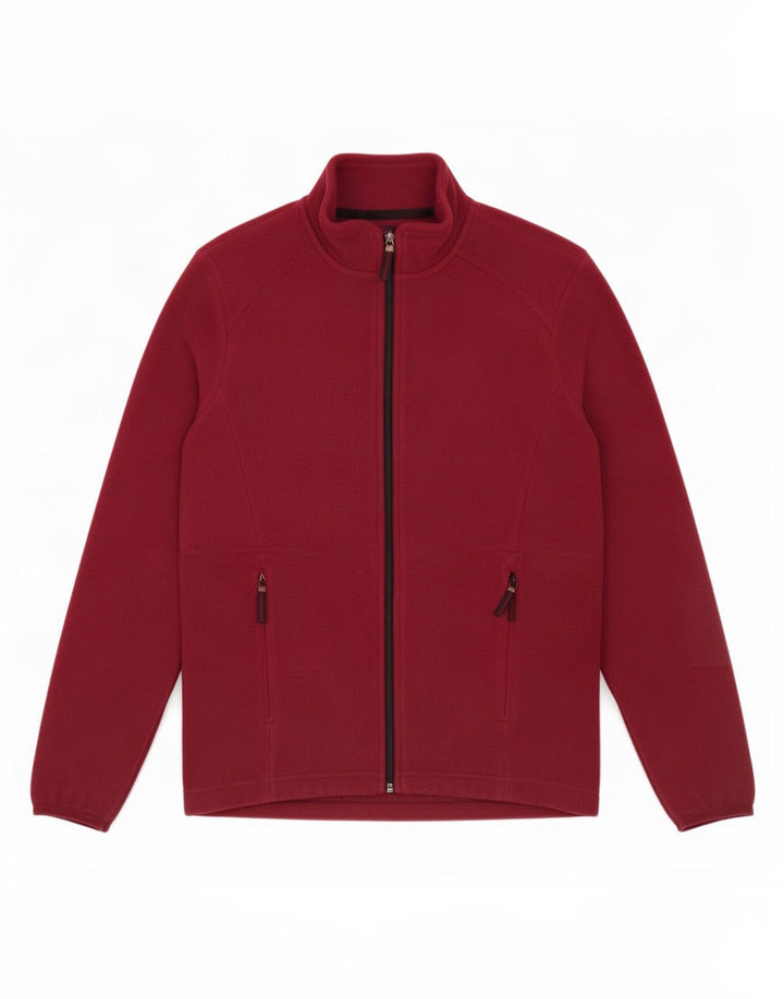 Marks & Spencer Womens Fleece Jacket UK 12 Medium Burgundy Polyester