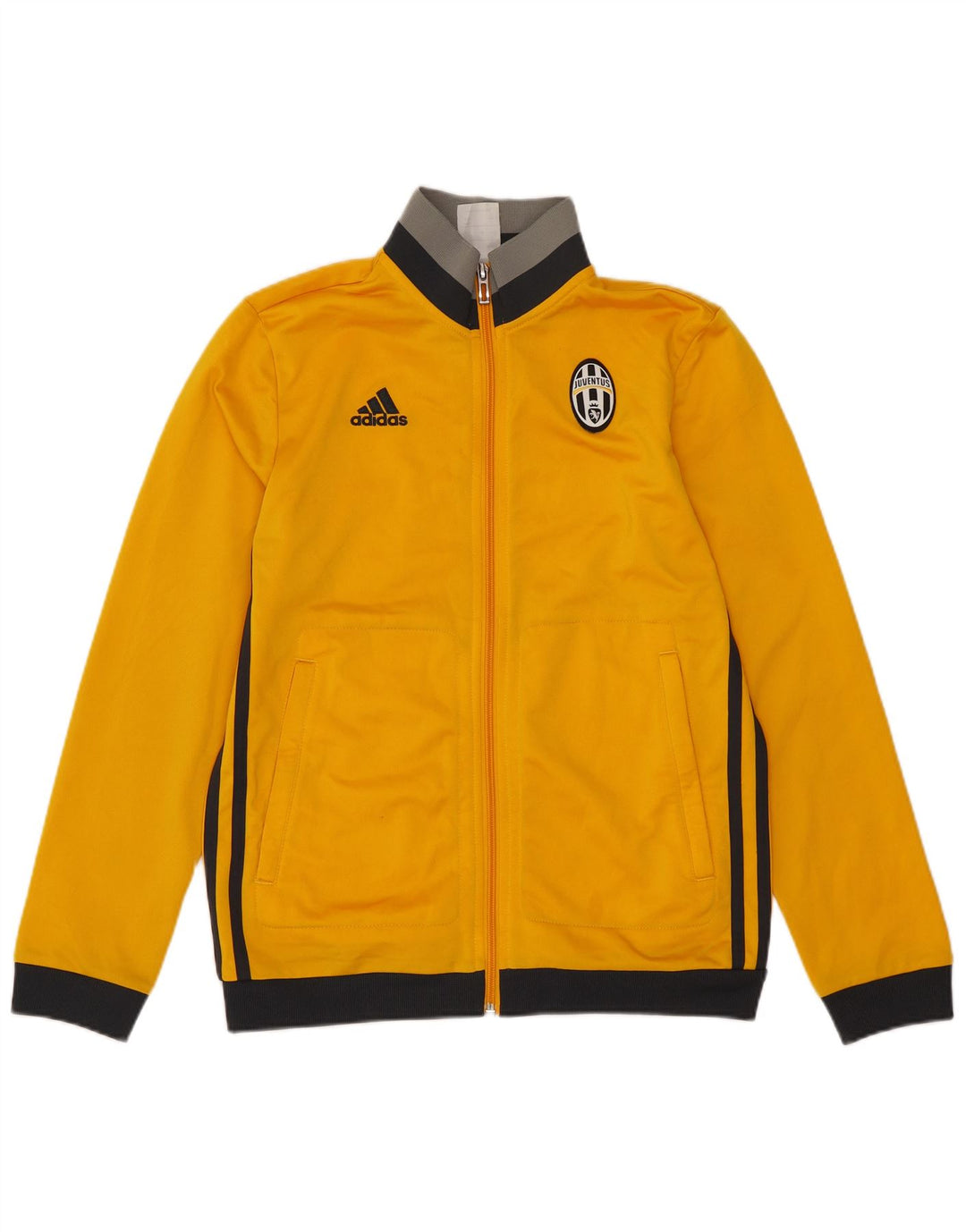 Adidas Boys Juventus Tracksuit Top Jacket 11-12 Years Yellow Polyester