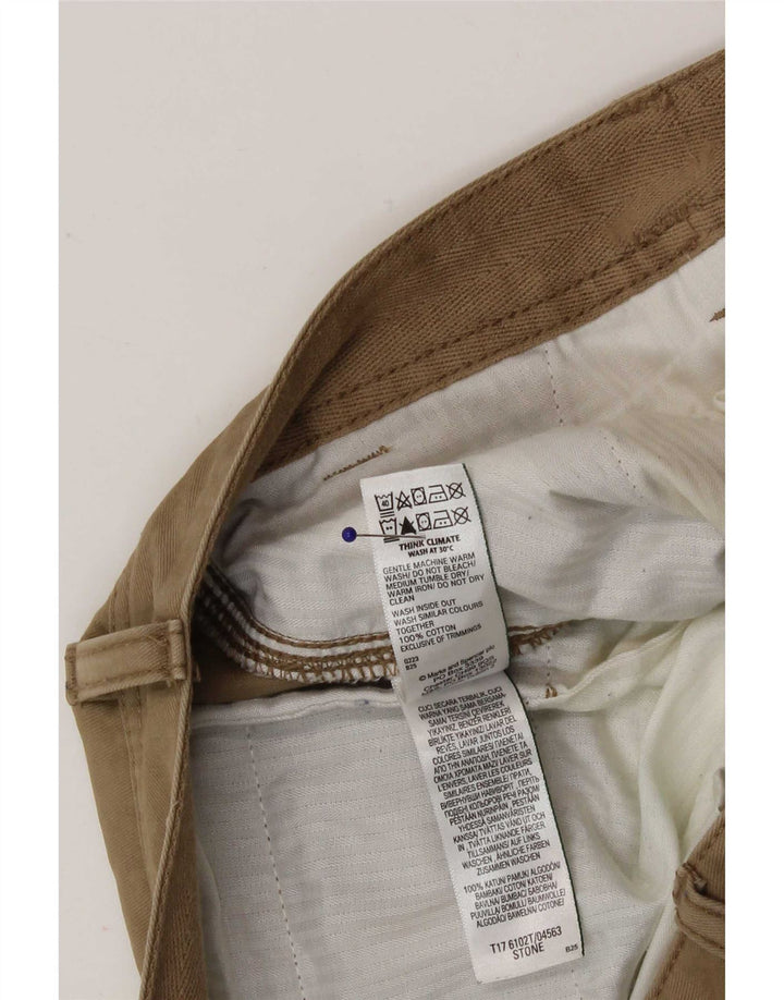 Marks & Spencer Mens Straight Cargo Trousers W32 L29 Beige Cotton