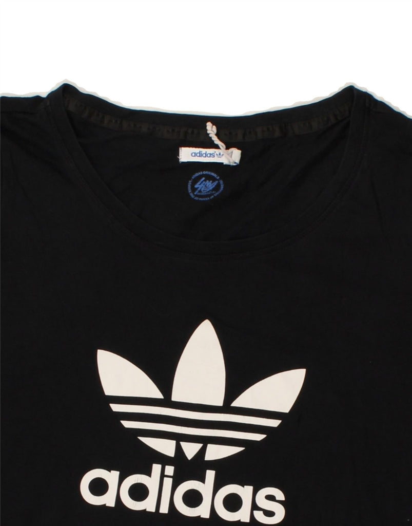 ADIDAS Womens Graphic T-Shirt Top IT 42 Medium Black Cotton | Vintage Adidas | Thrift | Second-Hand Adidas | Used Clothing | Messina Hembry 