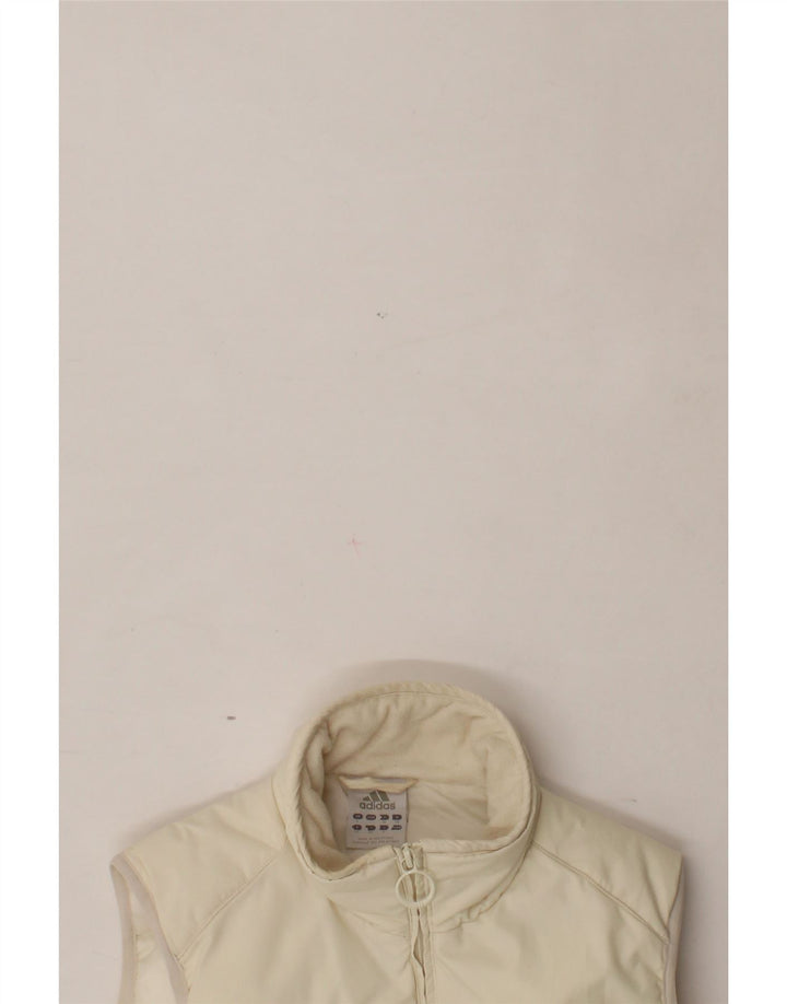 ADIDAS Womens Padded Gilet UK 8 Small Off White Polyester Vintage Adidas and Second-Hand Adidas from Messina Hembry 