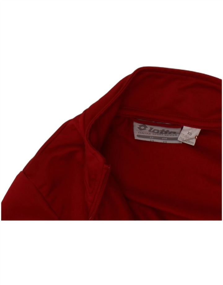 LOTTO Boys Tracksuit Top Jacket 7-8 Years XS Red Colourblock