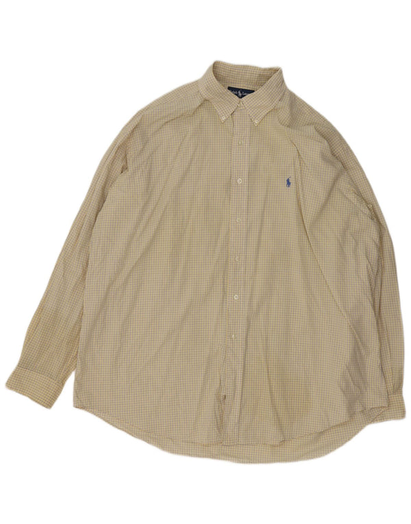 Ralph Lauren Mens Blake Loose Fit Shirt 2XL Yellow Check Cotton